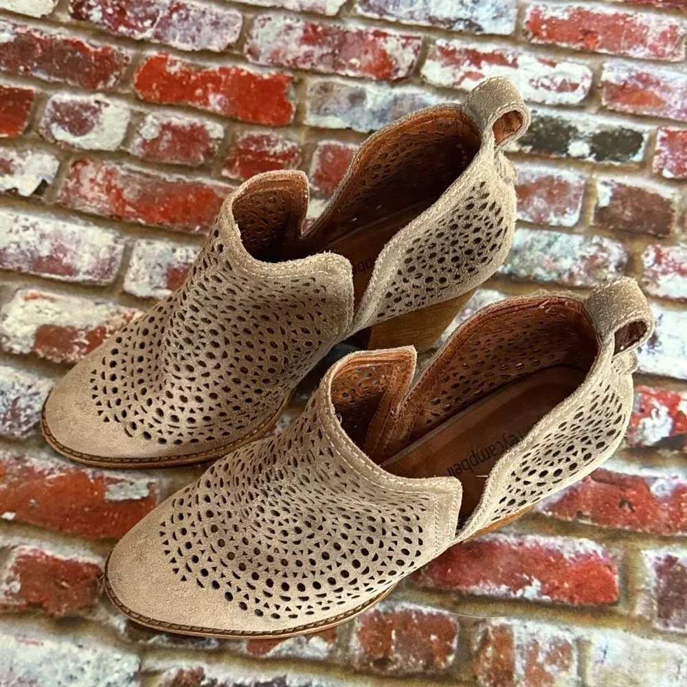 Jeffrey Campbell Taupe Cutout Ankle Booties